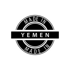 Fototapeta na wymiar Made in Yemen stamp icon vector logo design template
