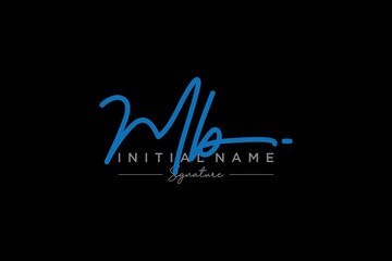 Initial MB signature logo template vector. Hand drawn Calligraphy lettering Vector illustration.