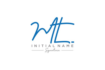 Initial MT signature logo template vector. Hand drawn Calligraphy lettering Vector illustration.