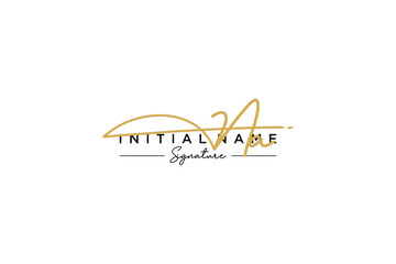 Initial NA signature logo template vector. Hand drawn Calligraphy lettering Vector illustration.