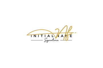 Fototapeta na wymiar Initial NF signature logo template vector. Hand drawn Calligraphy lettering Vector illustration.
