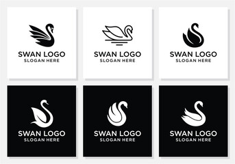 Swan logo bundle creative inspiration.