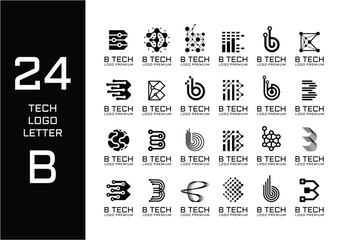 Technology logo bundle letter B. - obrazy, fototapety, plakaty