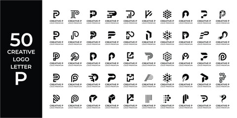 Creative logo design bundle letter P. - obrazy, fototapety, plakaty