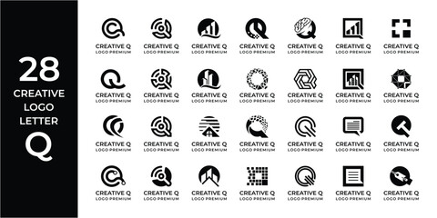 Creative logo design bundle letter Q.