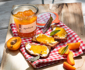 Marmelade Gelee Butter Brot Glas 
