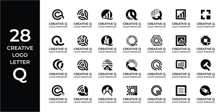 Creative logo design bundle letter Q.