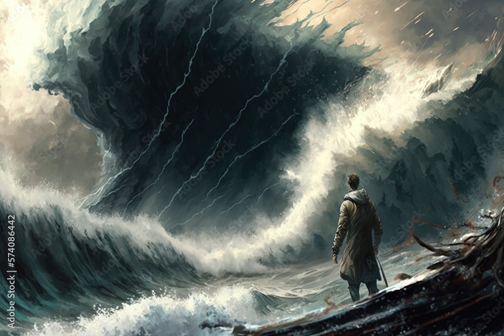 Aufkleber unbridled force unleashed, capturing fear in an illustration: the journey into an earthquake's capsi