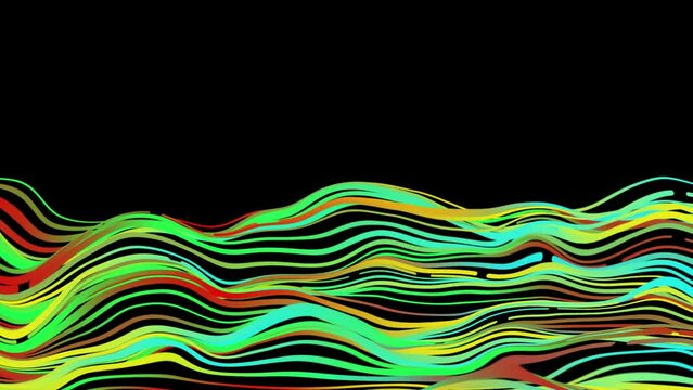 Shining colorful wave lines animation background.