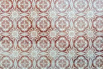 Antique tiles on a building facade in Algarve