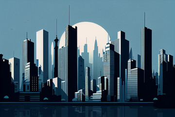 Fototapeta premium Minimal cityscape with modern and urban look