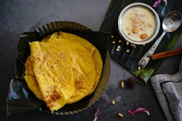 Homemade Kerala Trivandrum Boli served with palada Pradaman