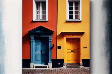Naklejka premium Minimalism, colorful Europe