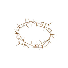 Jesus crown of thorns icon. Vector illustration on a white background.