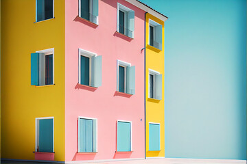Naklejka premium Minimalism, colorful Europe