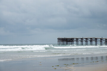 stormy day on the pier