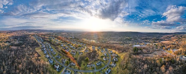 Sunset over the development
