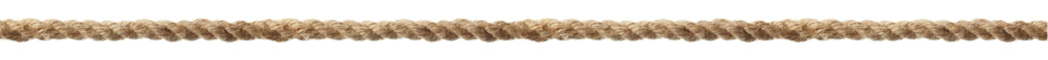 Long durable hemp rope on white background