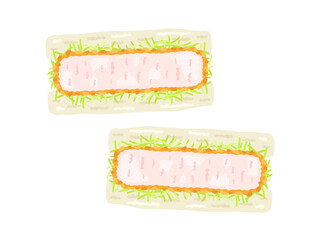 トンカツサンドのイラスト