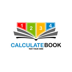 Book number logo design vector. Suitable for business, education mathematic and number symbol