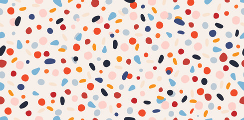 Vector abstract colorful dot modern abstract print. Creative collage seamless pattern design.