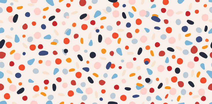 Vector abstract colorful dot modern abstract print. Creative collage seamless pattern design.
