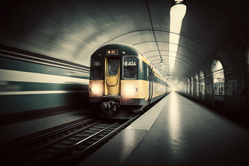 Naklejka premium Metro as fast as a train (AI Generated)