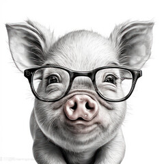 Cute pig with glasses (AI Generated)