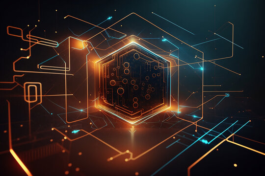 Abstract background of blockchain technology for innovation and finance concepts