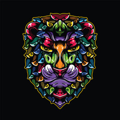 lolipop colorful decorative lion pattern mascot