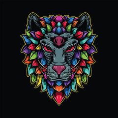 lolipop colorful decorative lion pattern mascot