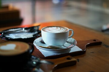 Latte coffee on the table