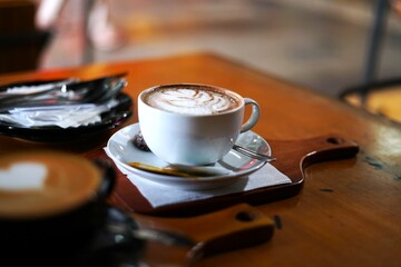 Latte coffee on the table