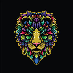 lolipop colorful decorative lion pattern mascot