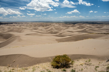 Looking Down Over Peaks of Sand Dunes