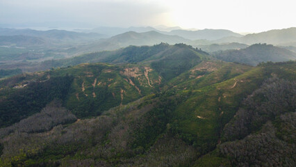 Fototapeta na wymiar Phang Nga hills aerial view, Samet Nangshe viewpoint, Thailand.