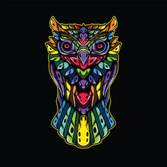 lolipop colorful decorative owl pattern mascot