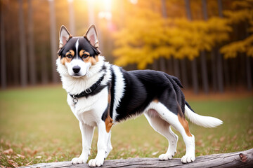 Portrait of siberian husky, beautiful cute dog, generative ai. Looking into camera