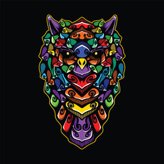 lolipop colorful decorative owl pattern mascot