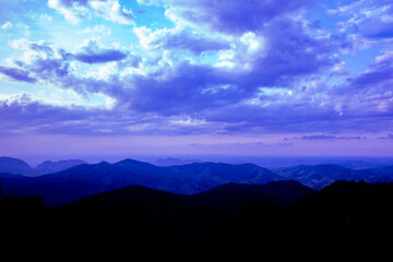 Mountain landscape sunset, at Khao Sun, Nakhon Si Thammarat, Thailand