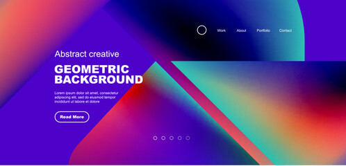 Liquid shapes with flowing gradient colors. Geometric circle round triangles. Vector illustration for wallpaper, banner, background, leaflet, catalog, cover, flyer