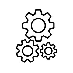 Gear icon illustration isolated vector sign symbol on white background