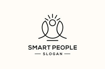 smart logo with happy people concept design template .