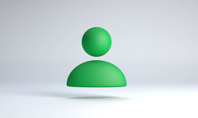 People avatar icon isolated on white background. 3D illustration.