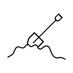 Outline shovel ground icon illustration isolated vector sign on white background..eps