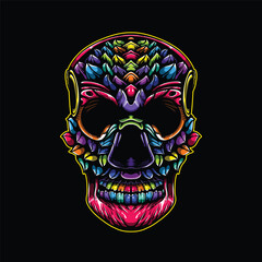 lolipop colorful decorative skull pattern mascot