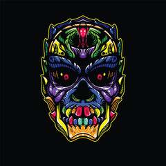 lolipop colorful decorative skull pattern mascot