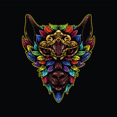 lolipop colorful decorative wolf pattern mascot