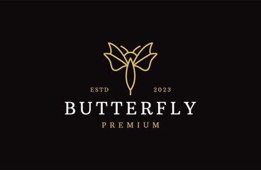 Abstract Butterfly logo. Luxury line logotype design. Universal premium 