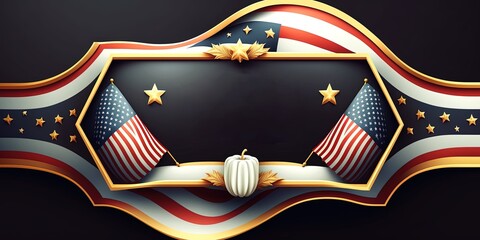 Luxury Memorial Day banner whit copy space, USA Veterans day background, Template for horizontal banner, Veteran's day poster. space for text. by ai generative